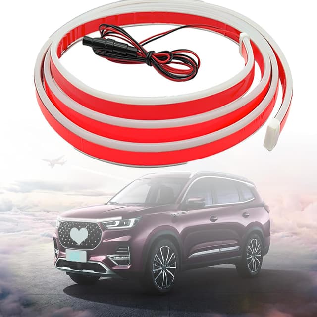 Guozyly Auto Tagfahrlicht, 180cm Auto Motorhaube Lichtstreifen Waterproof Streifen Licht, 12V LED lightbar Flexible Waterproof Streifen Licht (A- 180 cm)