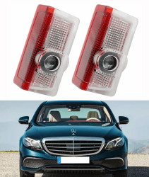AutoQi Für Mercedes W176 W177 W205 S205 W212 W213 W242 W246 W247 W166 LED Projektor Einstiegsbeleuchtung Tür Logo Laser Türlicht, 2 STK (Stern + Schriftzug) Angebot bei HelloDeals