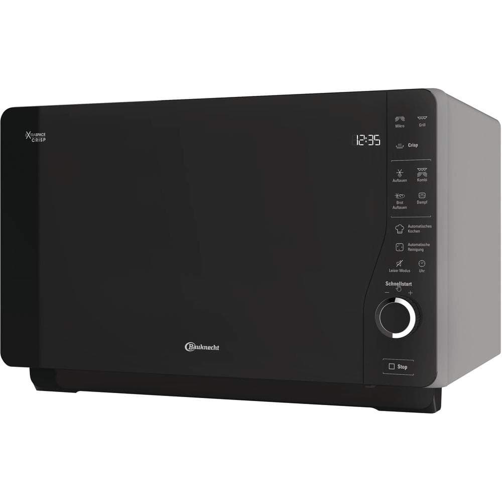Bauknecht ExtraSpace Crisp MW 427 SL/Kombination Grill und Mikrowelle/Maximale Flexibilität-Ohne Drehteller/ 800 W/ 25 L Garraum/Grill 1000 W/Crisp-Funktion/Dampfgarfunktion/AutoClean, Silber Mikrowellen