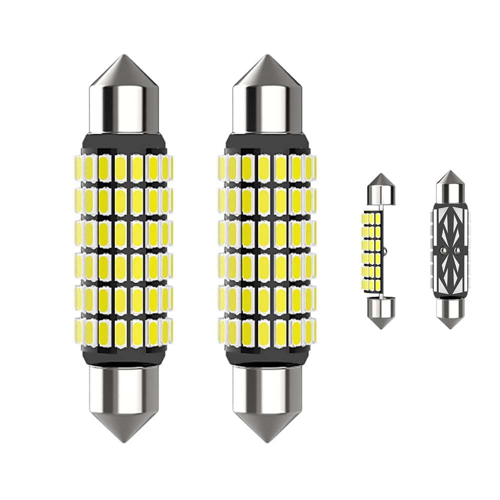 NEOVSUNY 41MM Soffitte Auto-Innenraumleuchten 3014 54SMD 6500K Weiß Gleichstrom 12V 3W Auto LED Innenraumbeleuchtung Glühbirne 2 Stück 41-54SMD