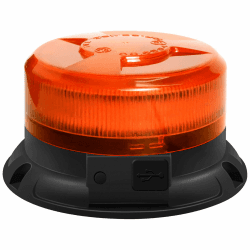 Dinfu Rundumleuchte akku 12V led Warnleuchte magnet 9 Blinkend Leuchtmodi mit Kfz-Ladekabel und USB Kabel für Auto LKW Traktor Golfwagen UTV SUV J-eep Gelb Akku