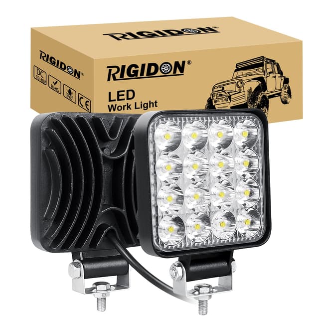 RIGIDON 2 Pcs Auto quad scheinwerfer, 3.3 Zoll mini 48W Spot Strahler offroad beleuchtung für SUV ATV Traktor LKW 4x4, 6000K Weiß nebelscheinwerfer, arbeitsscheinwerfer, arbeitslicht 2 Pcs 48W quad led strahler