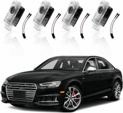 4 Stück Autotür Led Licht Logo Projektor für Audi Türprojektoren für A1/A3/A4/A5/A6/A7/A8/Q2/Q3/Q5/Q7/Q8/TT/R8, Türbeleuchtung Einstiegsbeleuchtung Zubehör