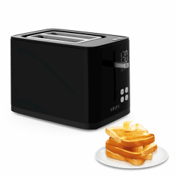 Krups KH641810 Smart'n Light Toaster, Zwei-Scheiben-Toaster, Digitaldisplay, 7 Bräunungsstufen, herausnehmbare Krümelschublade, Countdown, Anhebevorrichtung, Schwarz Angebot bei HelloDeals