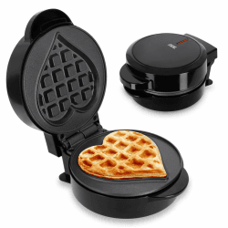 ADE Mini Waffeleisen Herzform | belgische Waffel | perfekt für eine Person, Party, Kindergeburtstag | hochwertige Antihaftbeschichtung | 550 W | schwarz Herz 2024 Angebot bei HelloDeals
