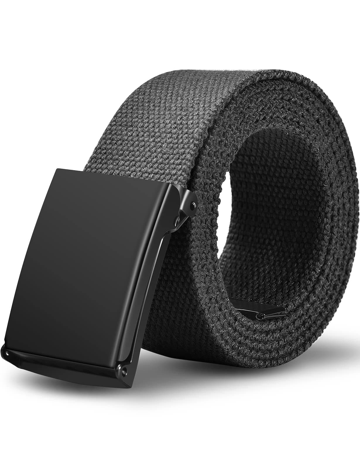 LXMY Gürtel Herren Ohne Löcher - Stufenlos Verstellbar Canvas Stoff Gürtel - Outdoor Business Arbeitsgürtel Passt Überall Hin