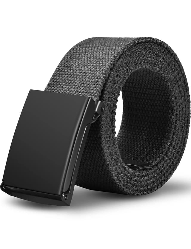 LXMY Gürtel Herren Ohne Löcher - Stufenlos Verstellbar Canvas Stoff Gürtel - Outdoor Business Arbeitsgürtel Passt Überall Hin