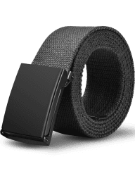 LXMY Gürtel Herren Ohne Löcher - Stufenlos Verstellbar Canvas Stoff Gürtel - Outdoor Business Arbeitsgürtel Passt Überall Hin Angebot bei HelloDeals