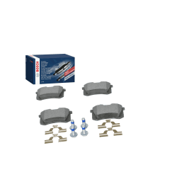 Bosch BP617 - Auto Bremsbeläge hinten - Bosch-Qualität - für leises Bremsen mit wenig Staub - ECE-R90 zertifiziert - kupferfrei - 1 Set mit 4 Bremsbelägen - mit Zubehör