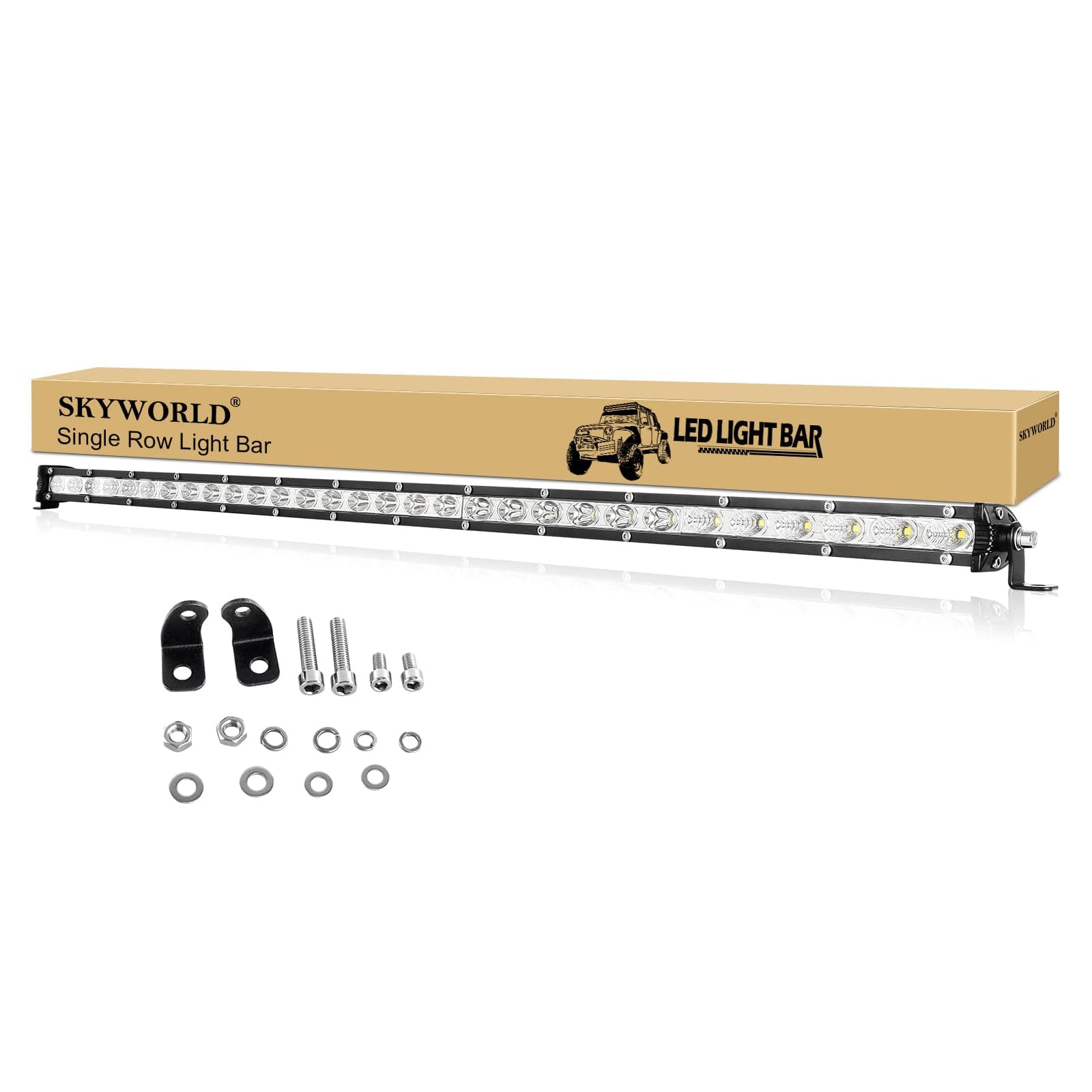 SKYWORLD 32 Zoll 80CM 150W Led Arbeitsscheinwerfer Bar 12V 24V Zusatzscheinwerfer Led Bar Offroad Scheinwerfer Wasserdicht Rückfahrscheinwerfer für 4x4 Auto Offroad SUV UTV ATV Traktor 30 Zoll 150W Combo