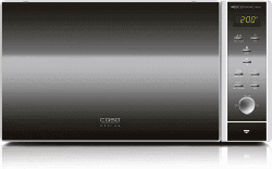 CASO MG25 Ceramic menu, 2-in-1 Mikrowelle mit Grill | Boden mit Mikrowellenreflektor, kein Drehteller, Grillrost für 2 Ebenen, 900 W, 1000 W Grill, 25 L, Sound on/off, Edelstahl verspiegelt, Edelstaahl 25 Liter