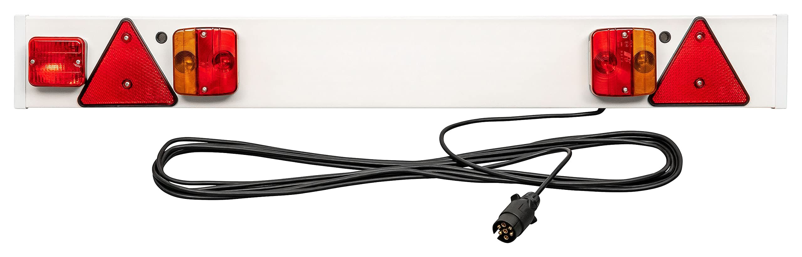 AUTOLIGHT 24 I PKW Anhänger Lichtleiste 7-polig Stecker 116x14cm 12 Volt mit 6m Kabel Anhängerbeleuchtung Beleuchtungsbalken Beleuchtungstafel Nebelschlussleuchte Rückleuchten