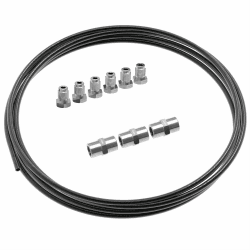 2m Bremsleitung Ø 4,75mm Stahl im SET + 6 Verschraubungen + 3 Verbinder M10 x 1 DIN 74 234 konform verkupfertes Stahl-Bremsrohr im Sortiment für Bördel F