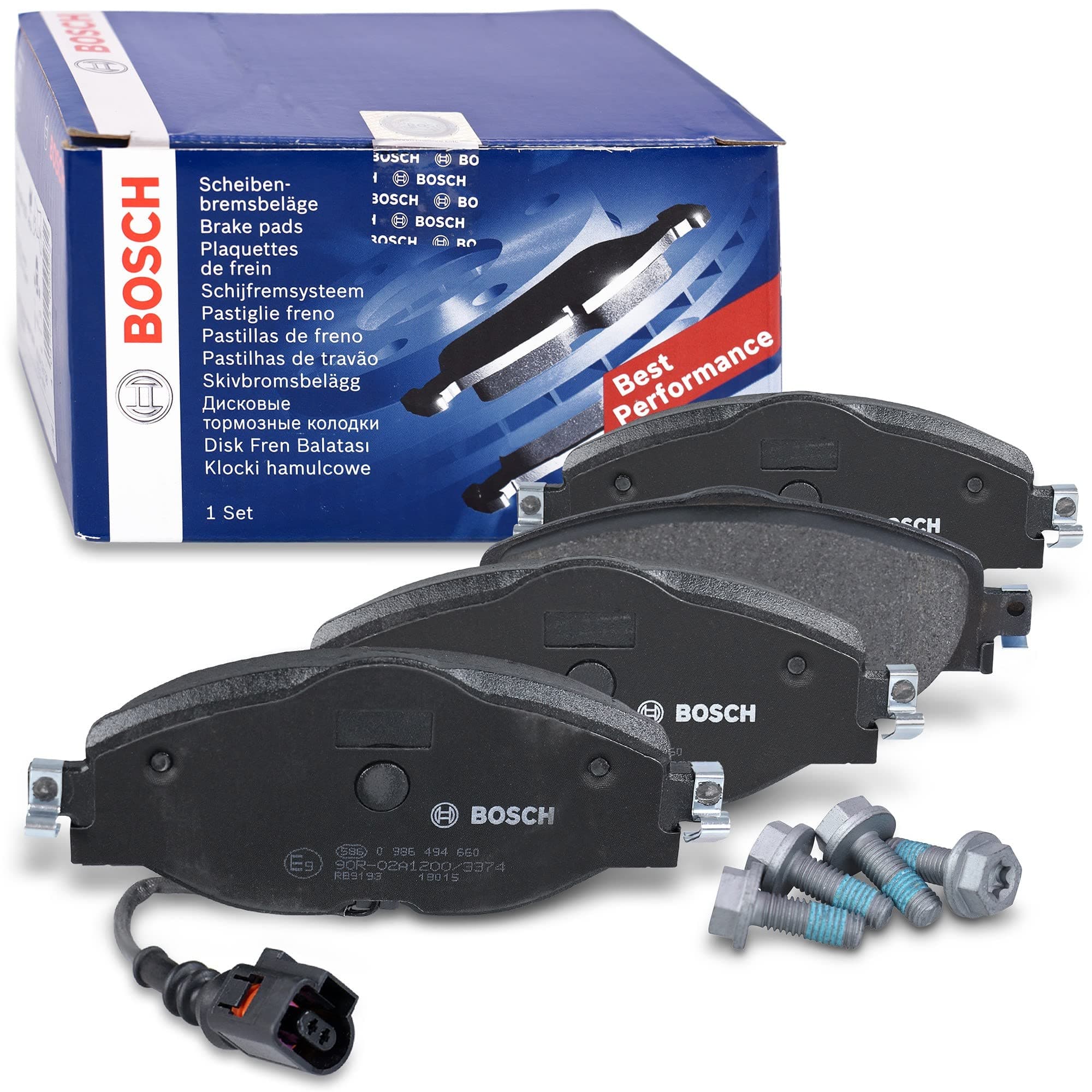 Bosch BP1505 Bremsbeläge - Vorderachse - ECE-R90 Zertifizierung - vier Bremsbeläge pro Set Einzelbett