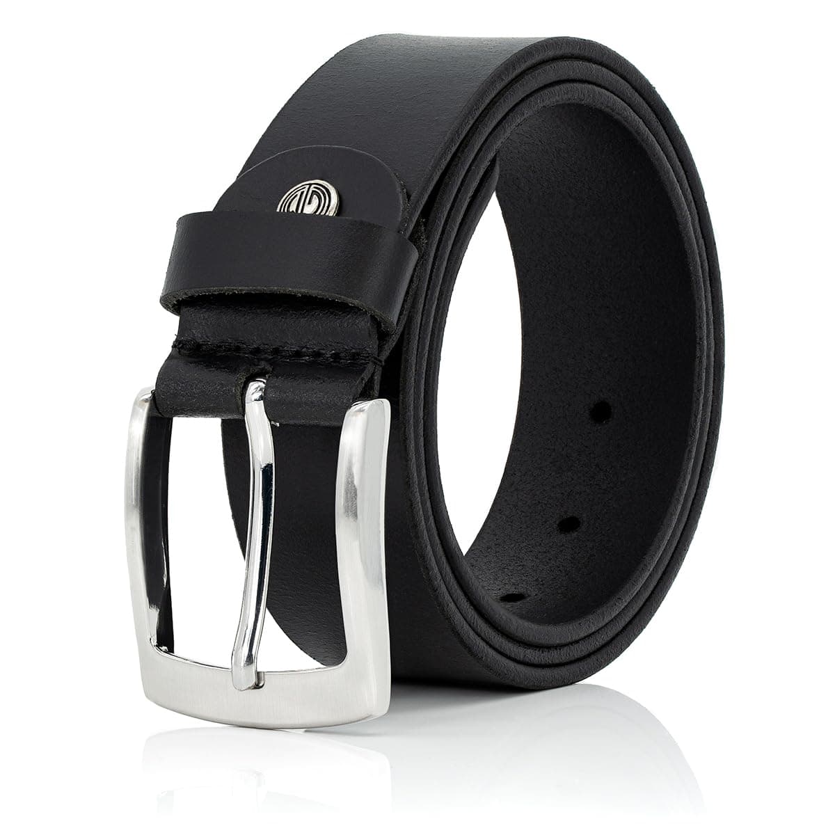 LINDENMANN Gürtel Herren Vollledergürtel aus Büffelleder, 40 mm breit, kürzbar, Gürtel, Ledergürtel, Jeans-Gürtel, XL, schwarz Bundweite 105 cm Gesamtlänge 120 cm W 41.3 XL