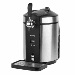 H.Koenig Bierzapfanlage BW1880, Kompatibel mit 5L Universalfässern mit und ohne Druck, Edelstahl, Professionell, Universell, Integrierte Kühlung 2 bis 12 °C, LED-Display