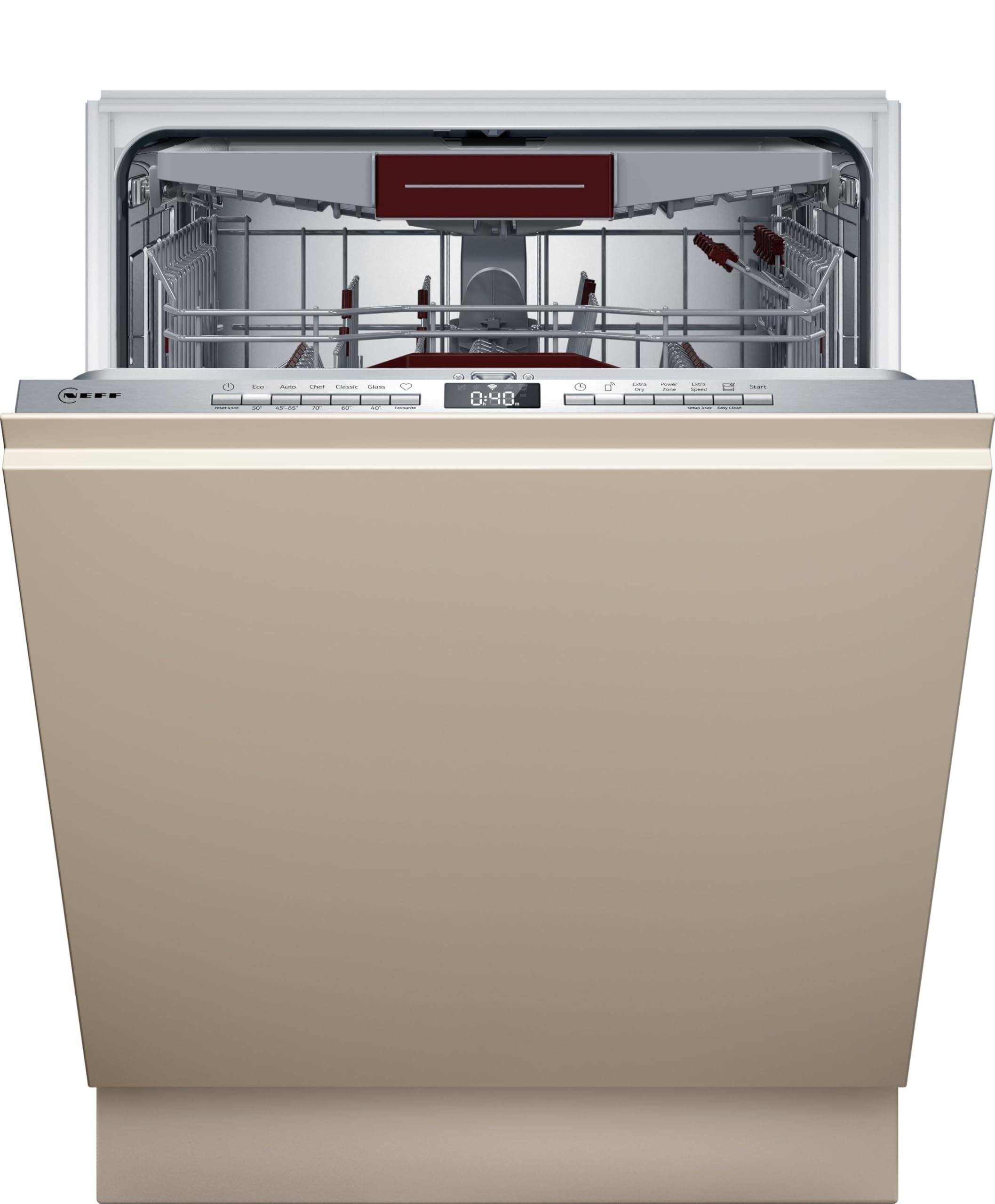 Neff S255ECX15E, N 50, Smarter XXL-Geschirrspüler Vollintegriert, 60 cm, Spülmaschine Made in Germany, Besteckschublade, Open Dry, starke Reinigung Chef 70ºC, höhenverstellbarer Oberkorb, Time Light vollintegriert XXL 60cm Mehrfarbig energy class A Angebot bei HelloDeals