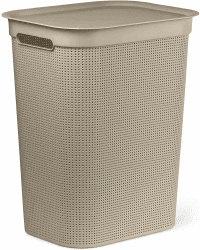 Rotho Brisen Wäschesammler 50l mit Deckel und 2 Griffen, Kunststoff (PP) BPA-frei, cappuccino, 50l (43.1 x 34.0 x 52.9 cm)