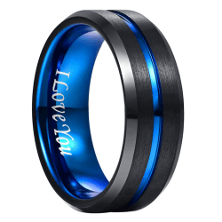 NUNCAD Ring Herren/Damen Wolframcarbid 4mm 6mm 8mm 10mm Men Fashion Schmuck Ehering Verlobungsringe Paar Freundschaftsring Schwarz Blau Gold Rosegold Größe 47 bis 80 (15-25.4)