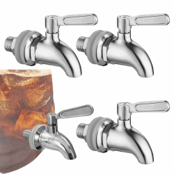 3 Stück Getränkespender Zapfhahn, Edelstahl Getränkespender, Zapfhahn Ersatzzapfen, Edelstahl Zapfhahn, Getränkespender Zapfhahn Ersatz, Getränkespender Wasserhahn Für Bierfass Oder Gals (16mm)