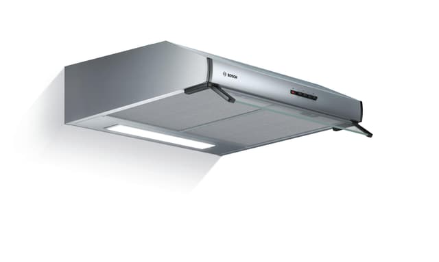 Bosch DUL63CC50 Serie 4 Unterbauhaube, 60 cm breit, Um- & Abluft, LED-Beleuchtung gleichmäßige Ausleuchtung, Drucktastenschalter, 3 Leistungsstufen, Metallfettfilter spülmaschinengeeignet, Edelstahl Serie 4 (Edelstahl) Unterbauhaube Single