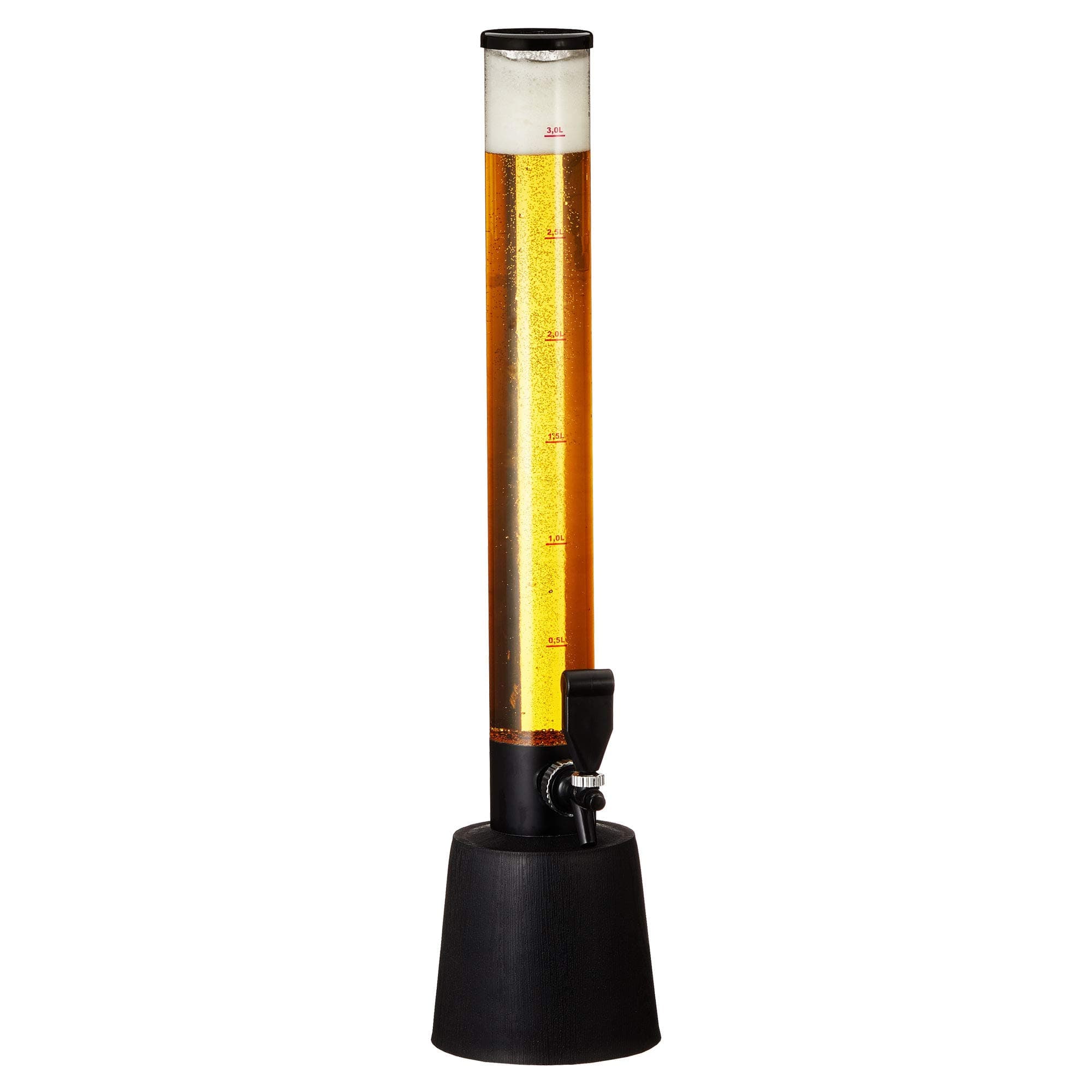 Biersäule mit Zapfhahn | H 95cm | Fassungsvermögen 3 Liter | Trinksäule | Biertower für Partyspaß