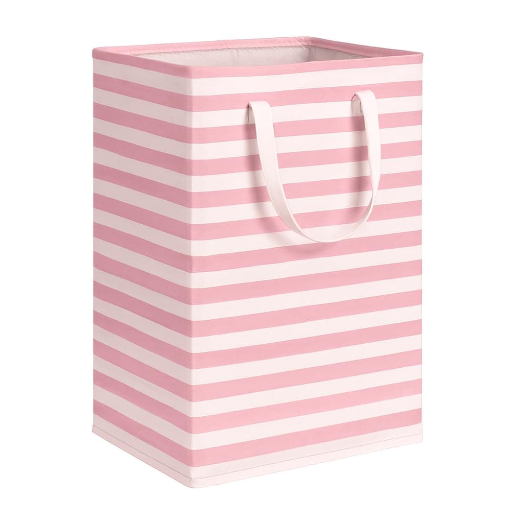 BUYMEO 72L faltbarer Wäschekorb, Set Wäschesack, Pfandflaschen Sammelbehälter, Wäschebox, Wasserdichter Wäschesammler, Laundry, Wäschebehälter, Wäschesortierer, Aufbewahrung, Leergut Altglas Behälter Rosa 1