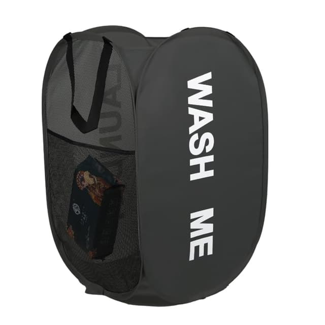 KIAYOO Wäschekorb Faltbar,Klappbarer Wäschekorb,Pop-Up Laundry Baskets für Badezimmer,Schlafzimmer,Waschküche,Kinderzimmer,Hotel & Reisen,Schwarz C Schwarz
