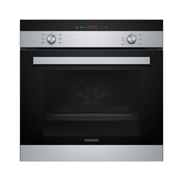 Siemens HB113FBS1 iQ100 Einbau-Elektro-Backofen / Edelstahl / A / Schnellaufheizung / 3D Heißluft Plus / Einfache Reinigung mit granit Glanz-Emaille Black, Stainless Steel Ohne Selbstreinigung iQ100