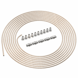 AUPROTEC 5m Bremsleitung Ø 4,75mm Kunifer mit ABE im SET + 10 Verschraubungen + 5 Verbinder M10 x 1 DIN 74 234 konform Kupfer-Nickel Bremsrohr im Sortiment für Bördel F