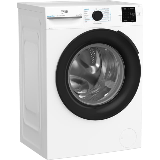 Beko BM3WFU3741X freistehende Waschmaschine, Waschvollautomat, 7 kg, EnergySpin, Schleuderwahl 1400 U/min, Dampffunktion, Hygiene+ allergikergeeignet, Coldwash Wasser-& Zeitersparnis, Weiß Waschmaschine mit AquaTech Vorgänger 7 KG