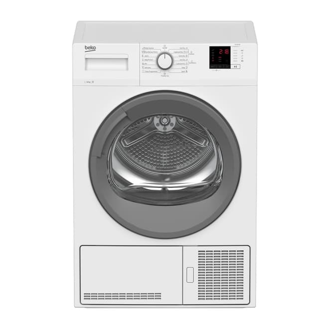Beko DC 101230 Kondenstrockner, 10 kg, schonende Trommelbewegung, 15 Programme, Multifunktionsdisplay, Sensortrocknung, Knitterschutz, Restzeitanzeige, Kindersicherung, Weiß 10 kg DC Serie