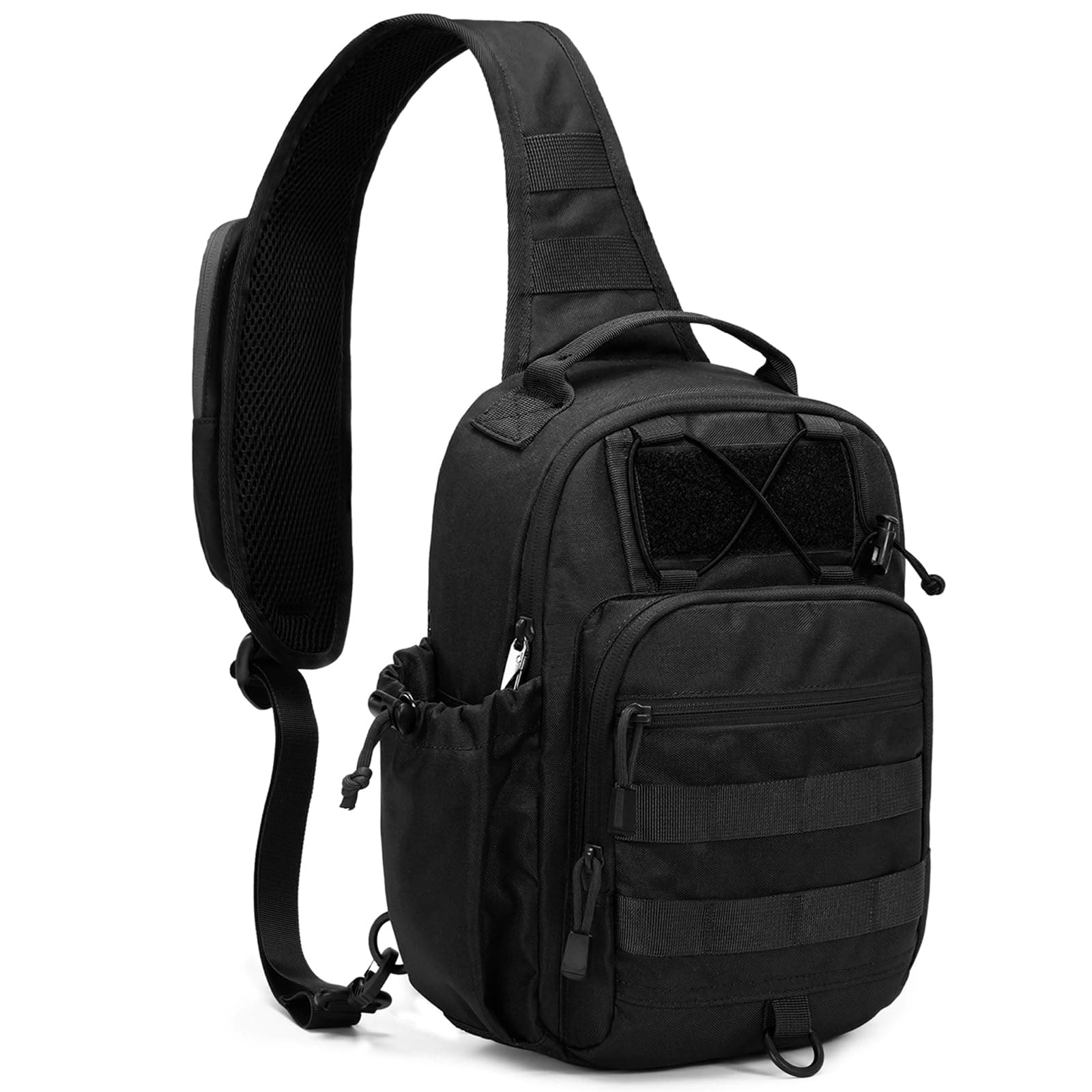 HALOVIE Taktische Brusttasche Herren Sling Bag Anti Theft Schultertasche Umhängetasche Tactical Crossbody Bag für Alltag Reisen Wandern Camping Schwarz