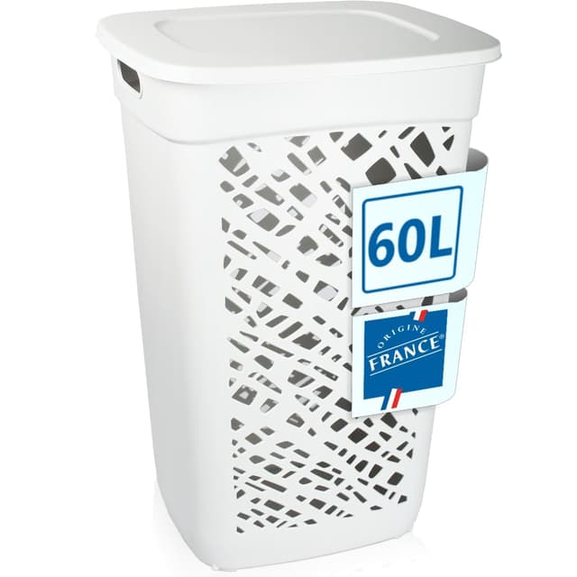 Wäschebox Wäschesammler 60L Wäschekorb mit Deckel Wäscheaufbewahrung aus Kunststoff Wäsche Sortierer