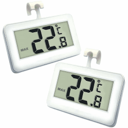 Kühlschrankthermometer, Digital Gefrierschrank Thermometer Mit Gefrierschrank Thermometer Einfach zu lesen LCD Display mit Max/Min Record Funktion Perfekt für Innen/Im Freien/Zuhause(Weiß-2)