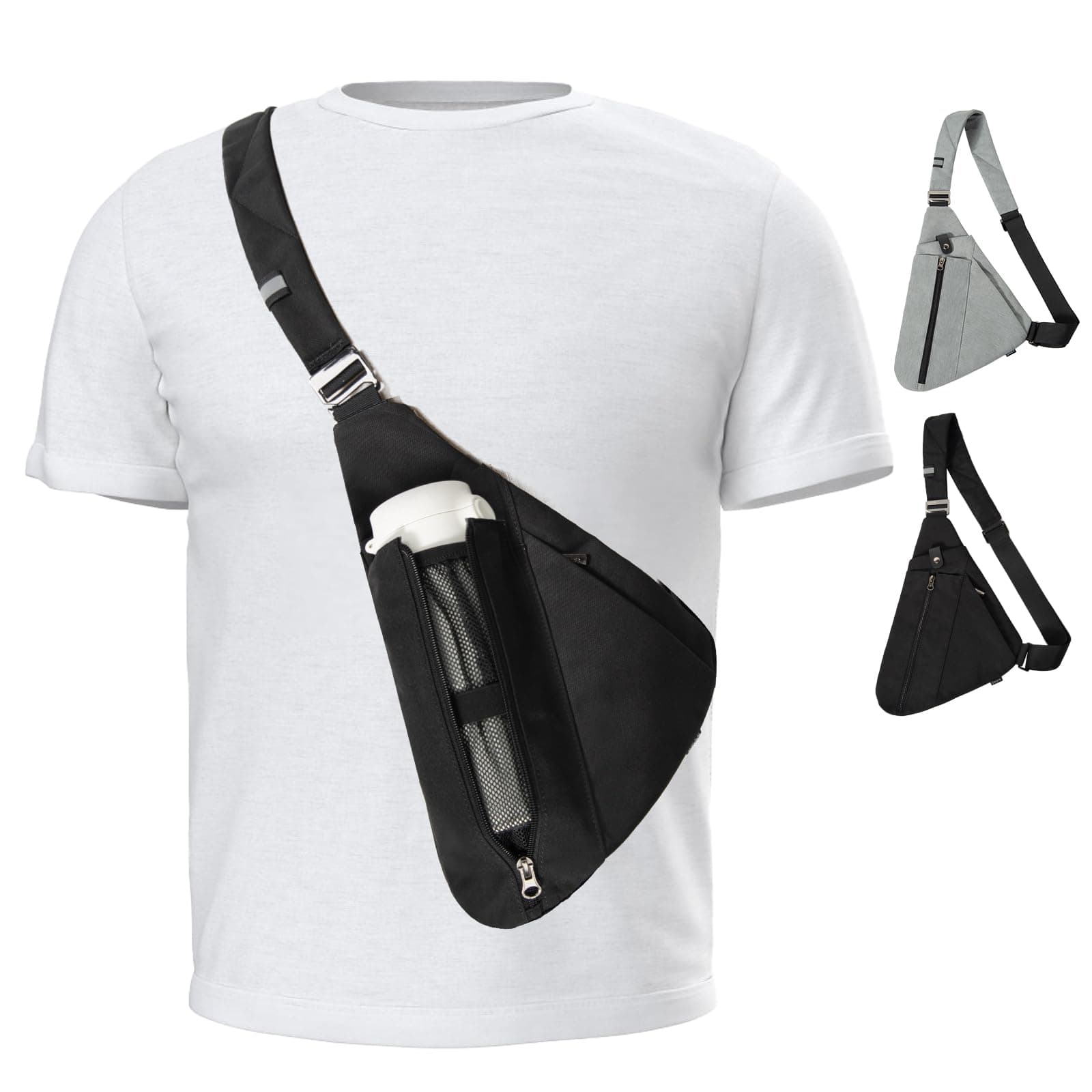 OSOCE Diebstahlsichere RFID-Brusttasche Unisex - Umhängetasche für Damen & Herren mit Anti-Diebstahl Reißverschluss - Leichte Crossbody Bag für Reisen, Sport, Alltag