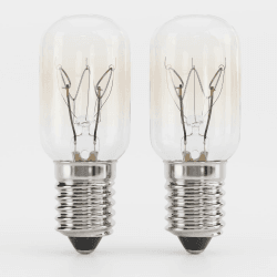 greate 2x Kühlschranklampe 15W E14 warmweiß - Glühbirne für Nähmaschine, Dunstabzugshaube, Salzsteinlampe, Gefriertruhe - Kühlschrank Lampe mit T22 Kapsel, 90 Lumen & 2700K - Kühlschrank Birne 2er Pack