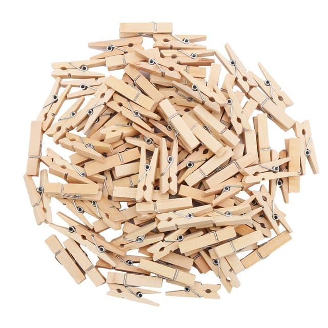 DECORA Mini-Wäscheklammern aus Holz, weiß, 3,5 cm lang, 100 Stück Weiß 3.5cm 100 pcs