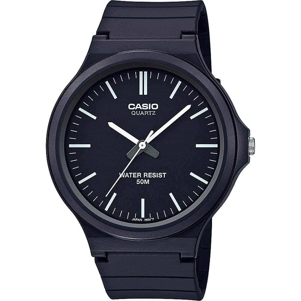 Casio Collection Unisex Analogue Quartz Armbanduhr Mit Harzband Schwarz/Silber