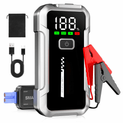 YDBAO Starthilfe Powerbank für pkw 4000A Auto Starthilfe Powerbank für 12V Fahrzeuge (Bis Zu 8,0L Benzin Oder 6,0L Diesel) mit Jumper Bildschirm LED Starthilfekabel für SUV Motorrad Rasenmäher Schwarz
