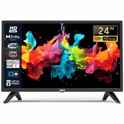 RCA Fernseher 24 Zoll (60 cm) LED HD für Schlafzimmer Küche mit Triple Tuner (DVB-T/T2-C-S/S2), HDMI, VGA, Multimedia-Player, USB, CI+, Hotelmodell (220 Volt) 24 Zoll Standard TV
