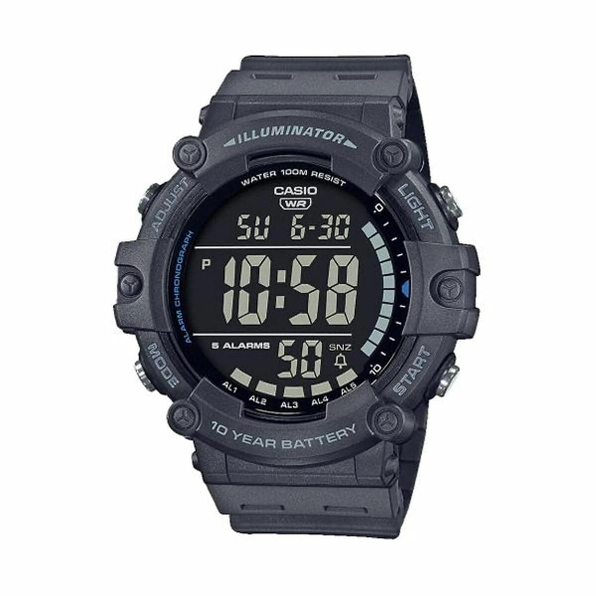 Casio - COLL Sports Armbanduhr AE-1500WH-8BVEF - Herren Uhr - Wasserdicht - Digital - Mit Kunststoffband - Blau Grau