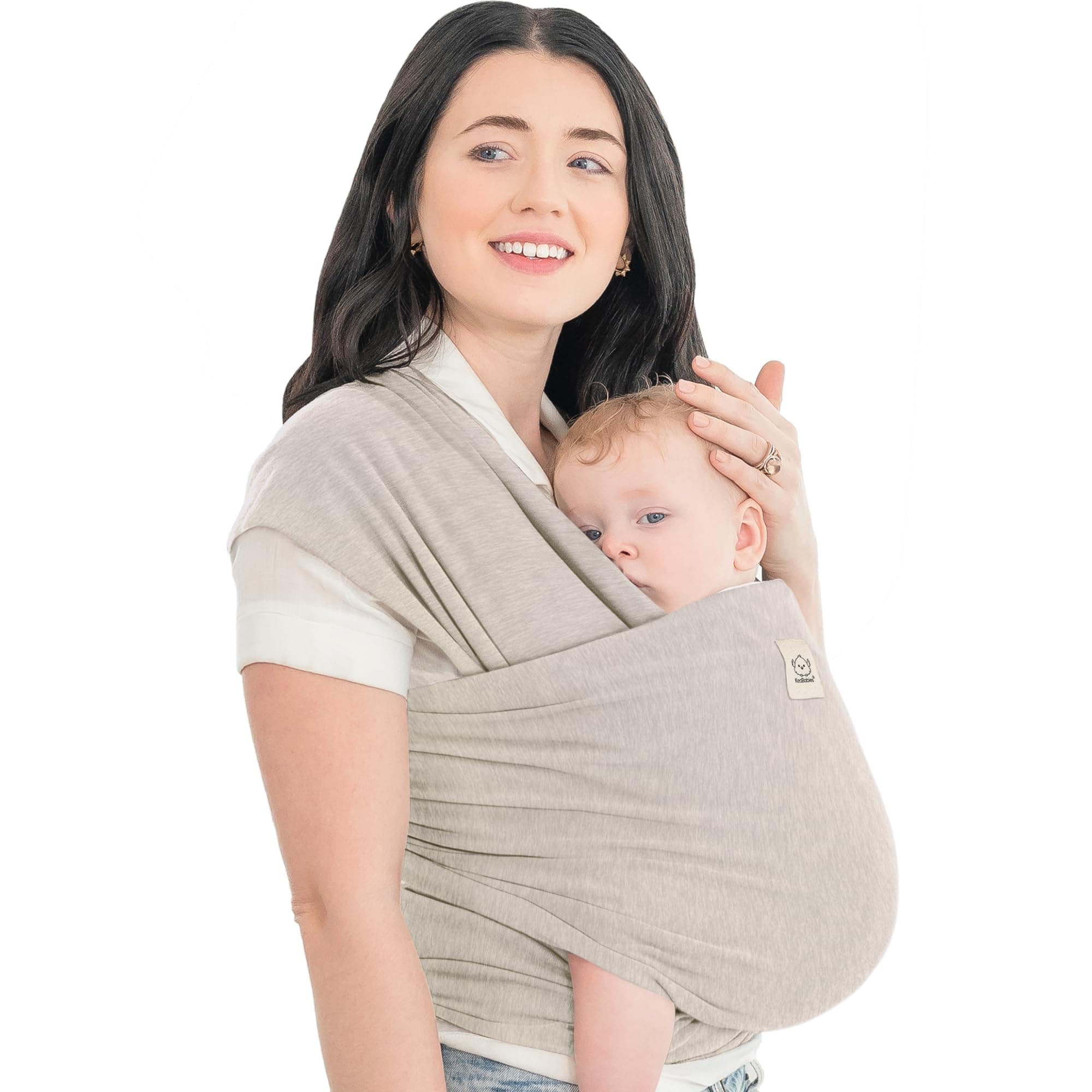 KeaBabies Babytrage Ab Geburt - Atmungsaktive Babytragetücher, Neugeborene, Kleinkind Handfreie Tragetuch, Babywickel Träger (Stone Gray)