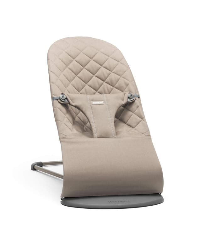 BabyBjörn Babywippe Bliss, Gewebt, Klassische Steppung, Sandgrau Sandgrau Gewebt, Klassische Steppung