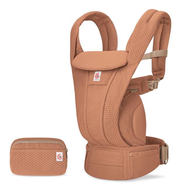 Ergobaby Omni Deluxe All-in-One Babytrage für Neugeborene ab Geburt bis 20kg, Ergonomische 4-Positionen Mesh Babytrage Rückentrage Baby-Tragetasche, Canyon Clay