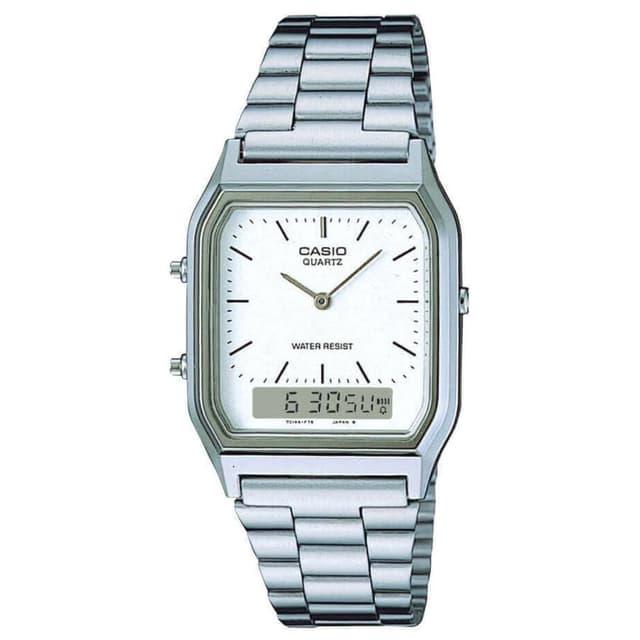 Casio Collection Unisex Retro Armbanduhr Silber/Weiß