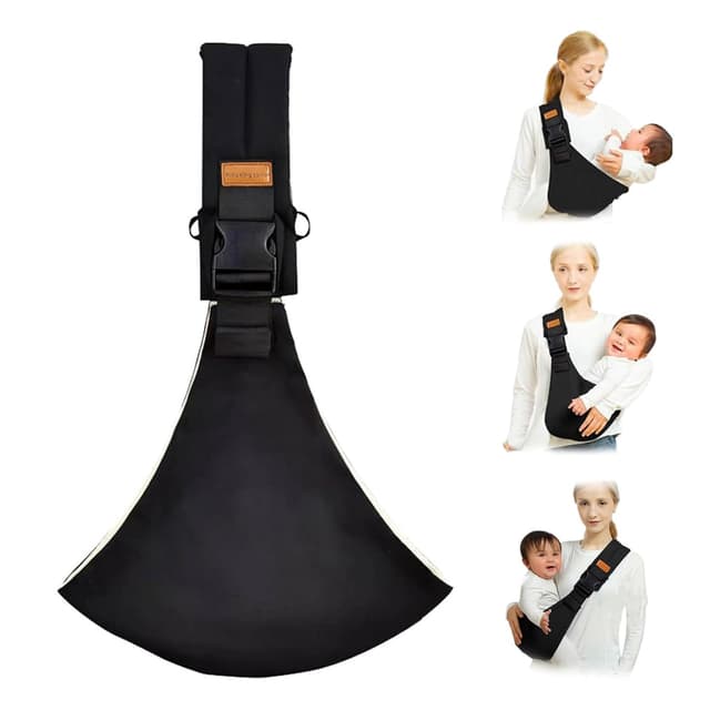 EnixwH Babytrage Neugeborene Ab Geburt, Verstellbare Baby Carrier for Newborns, Kindertrage Seitlich, Hüfttrage für Kleinkinder, Kleinkind Trage Seitlich, Kleinkinder bis 15 KG (Schwarz)