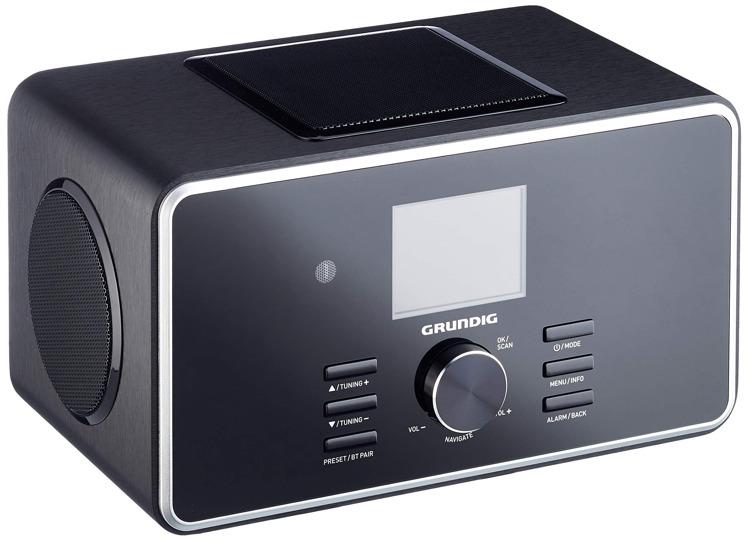 GRUNDIG DTR 6000 X Internetradio, DAB+, FM-Radio, 2.1 Stereo-Lautsprechersystem, Spotify Connect, Bluetooth, Weckerfunktion, inkl. Fernbedienung, TFT Farbdisplay, Schwarz Schwarz Stereo mit Sub 2.1 / All-in-one Single