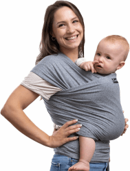 CuddleBug Babytragetuch ab Geburt bis 36 Monate (3-16 kg) - Kuscheliges & Elastisches Tragetuch Baby, Verstellbar von XS bis XXL, Stillfreundlich Grey Angebot bei HelloDeals