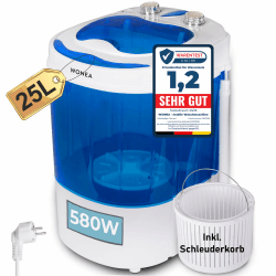 Mini Waschmaschine 25 Liter, 580 Watt mit Schleuder, kleine Waschmaschine bis 3 kg Wäsche, Reise-Waschmaschine, Mini-Waschmaschine Camping, Mobile Single Reisewaschmaschine mit Schläuderfunktion Angebot bei HelloDeals